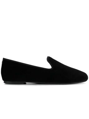 Birdies Black Velvet Slip-On Loafers